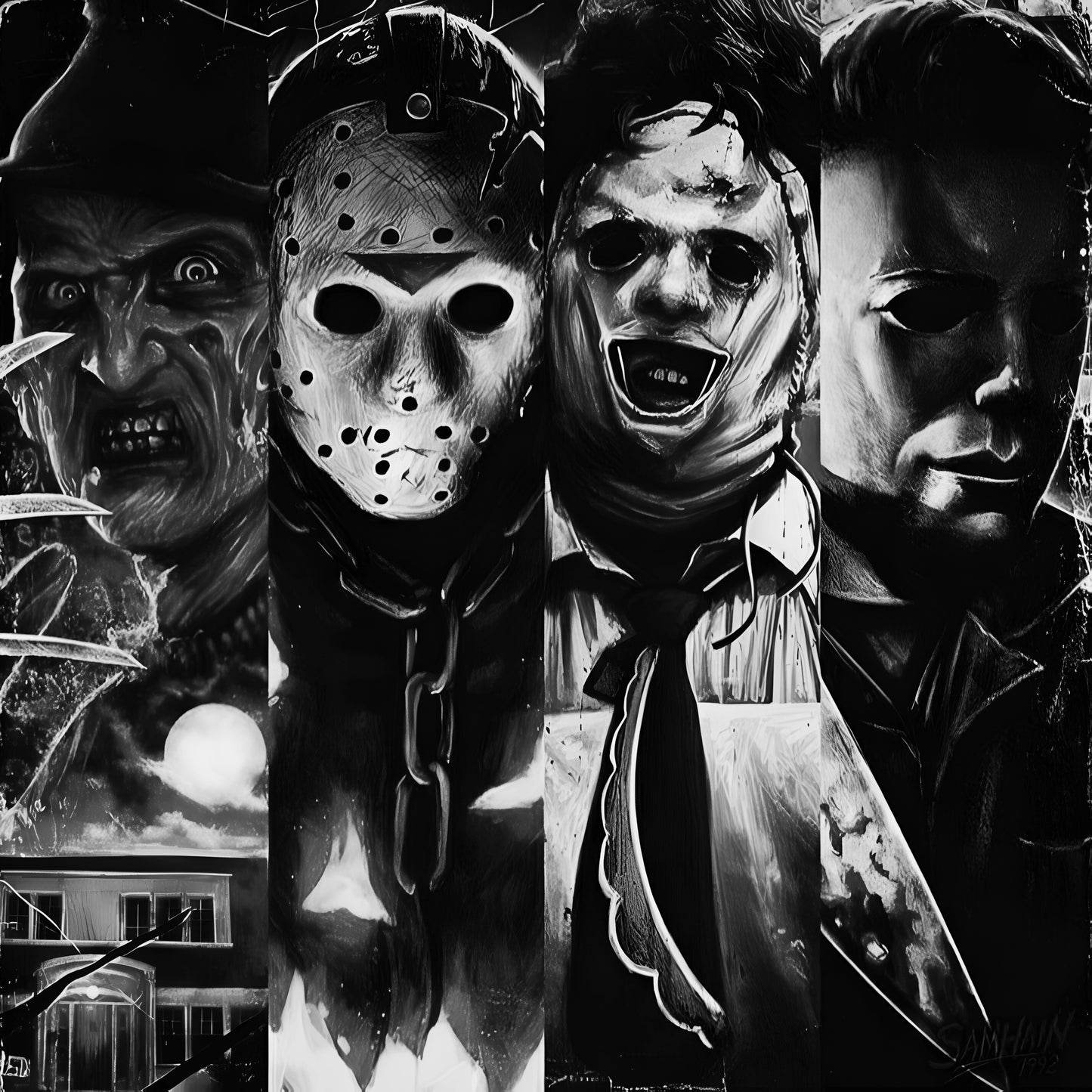 Horror Movie Character Friends #3- Glow In The Dark Sticker