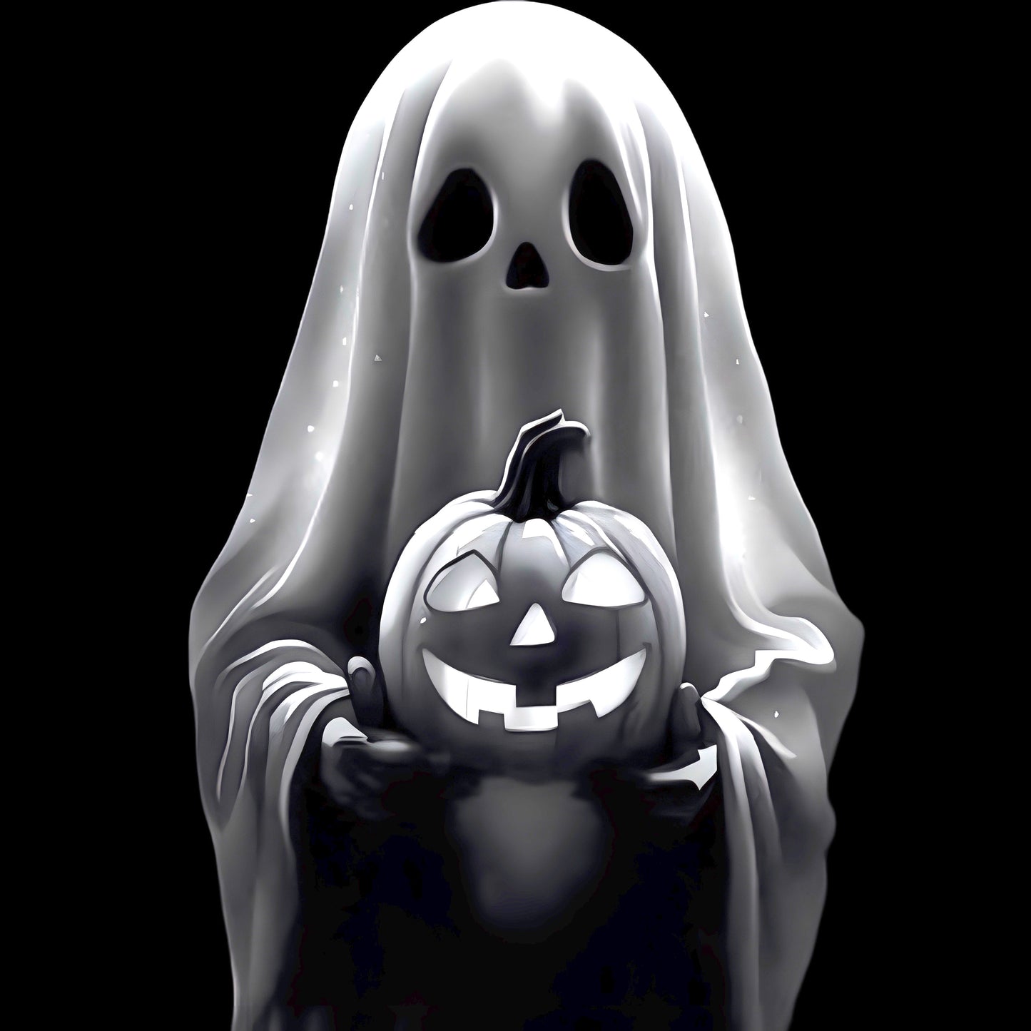 Ghost Holding Jack-O-Lantern - Glow In The Dark Sticker