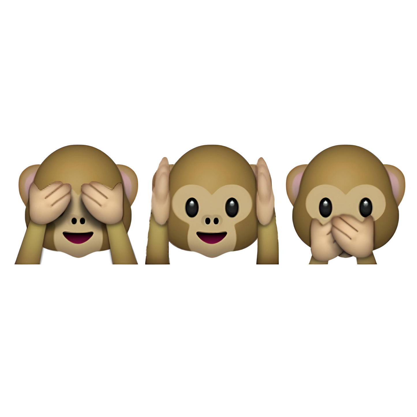 See No Evil, Hear No Evil, Speak No Evil Monkey Emoji