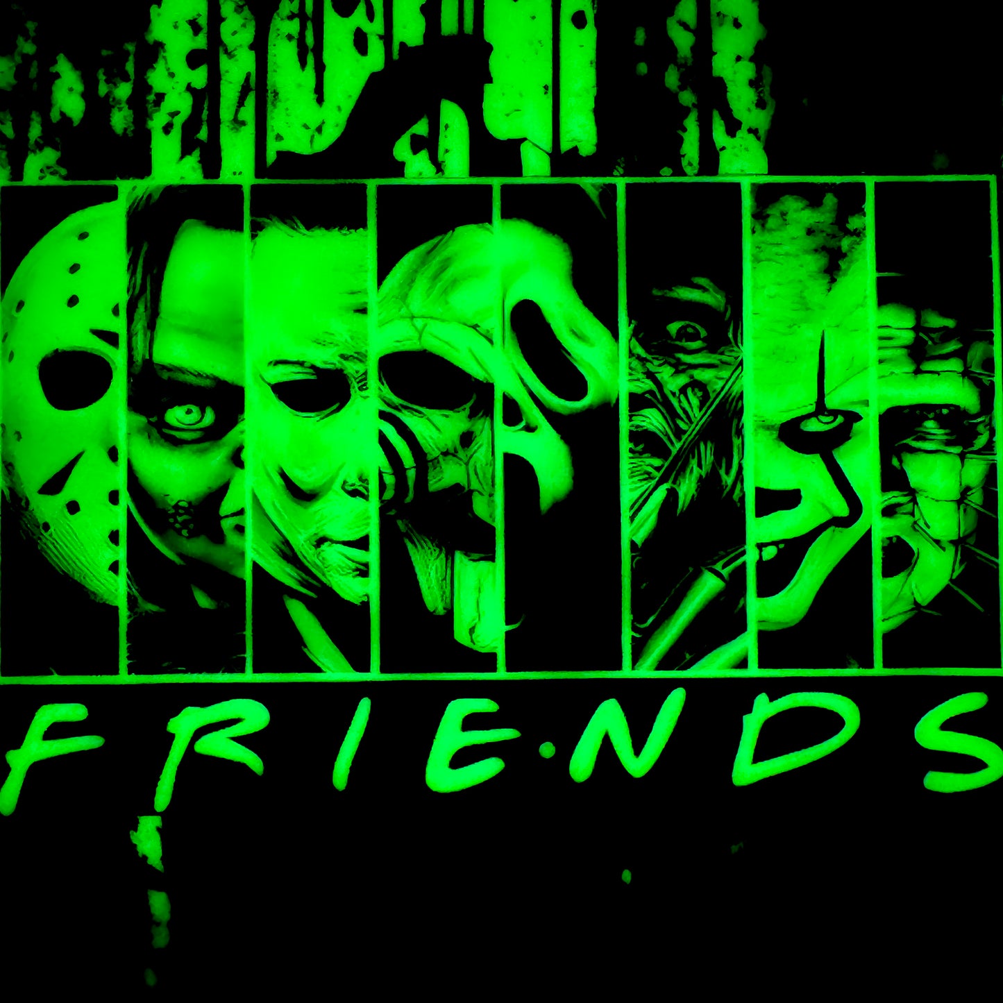 Horror Movie Character Friends - Glow In The Dark Sticker