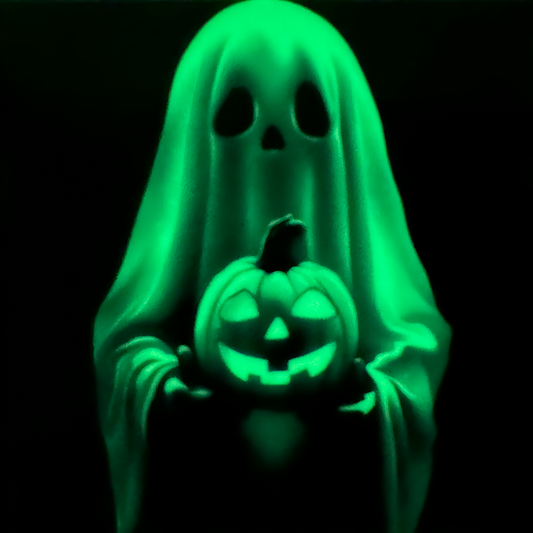 Ghost Holding Jack-O-Lantern - Glow In The Dark Sticker