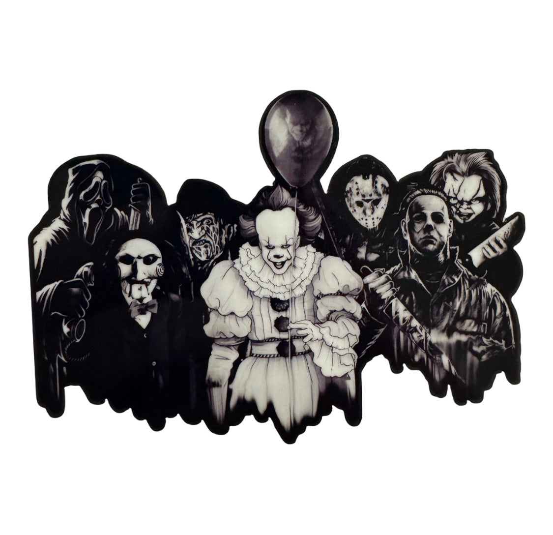 Horror Movie Character Friends #4 - Glow In The Dark Sticker