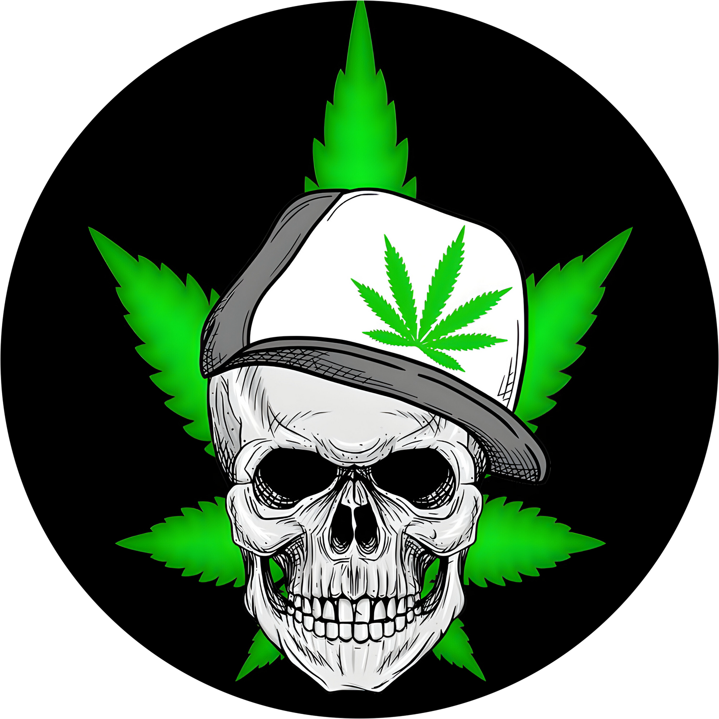 Skull Hat 420 Leaf