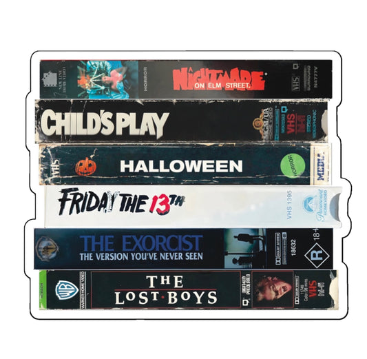 Classic Horror VHS Box Set - Die Cut Sticker