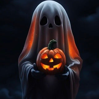 Ghost Holding Jack-O-Lantern