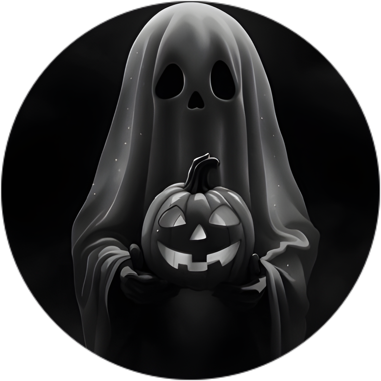 Ghost Holding Jack-O-Lantern