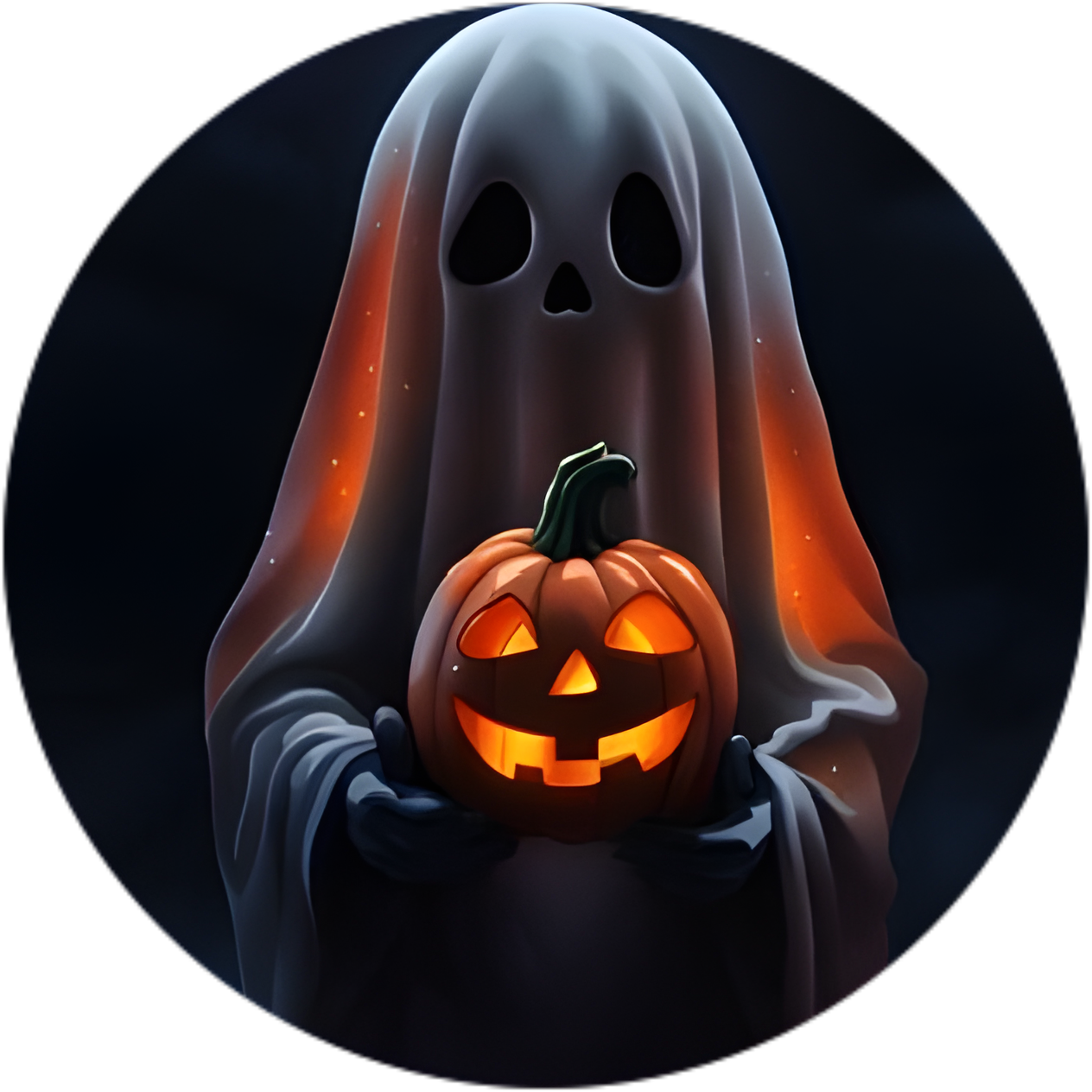 Ghost Holding Jack-O-Lantern