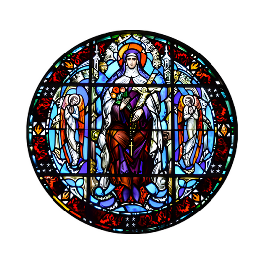 Church Stained Glass Window of Mary