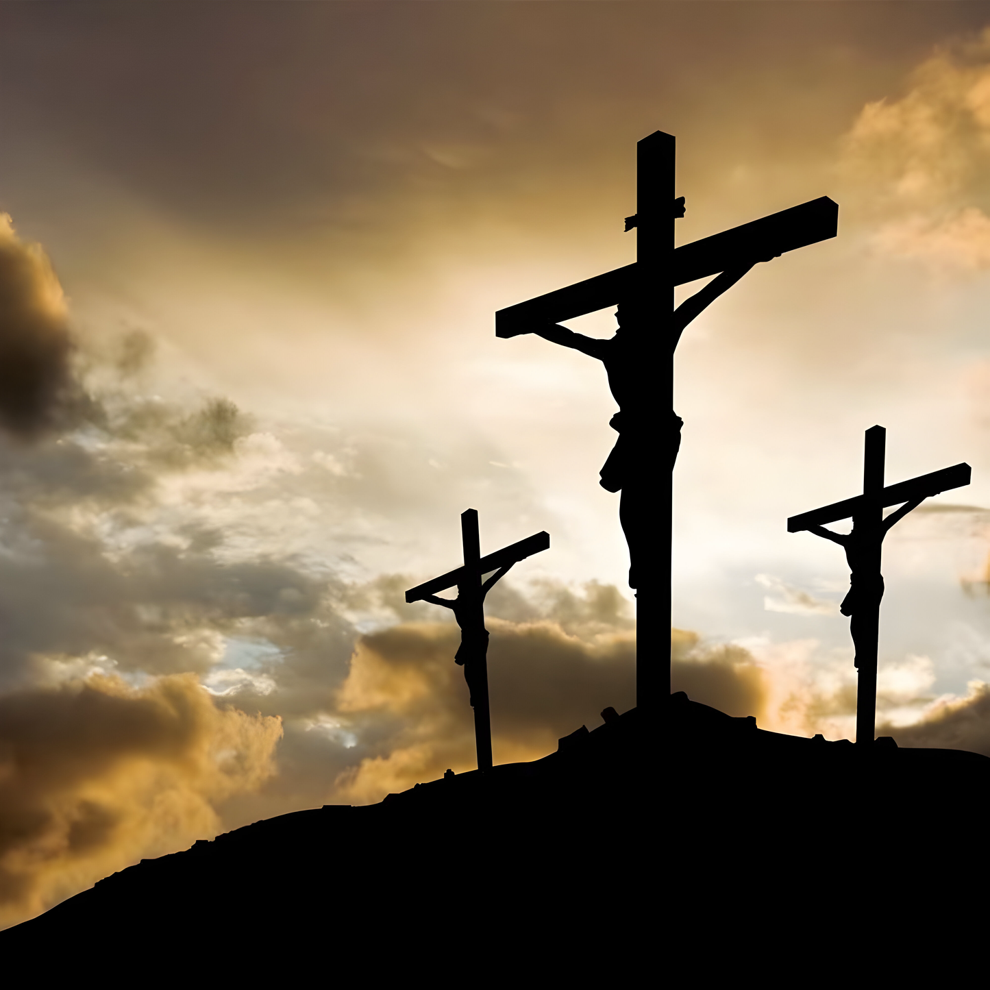 Three Crosses on a Hilltop