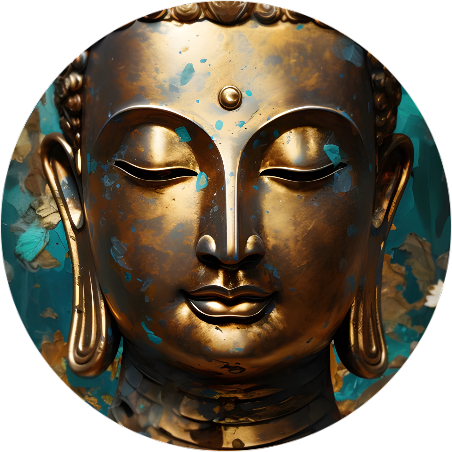 Golden Buddha Head Art