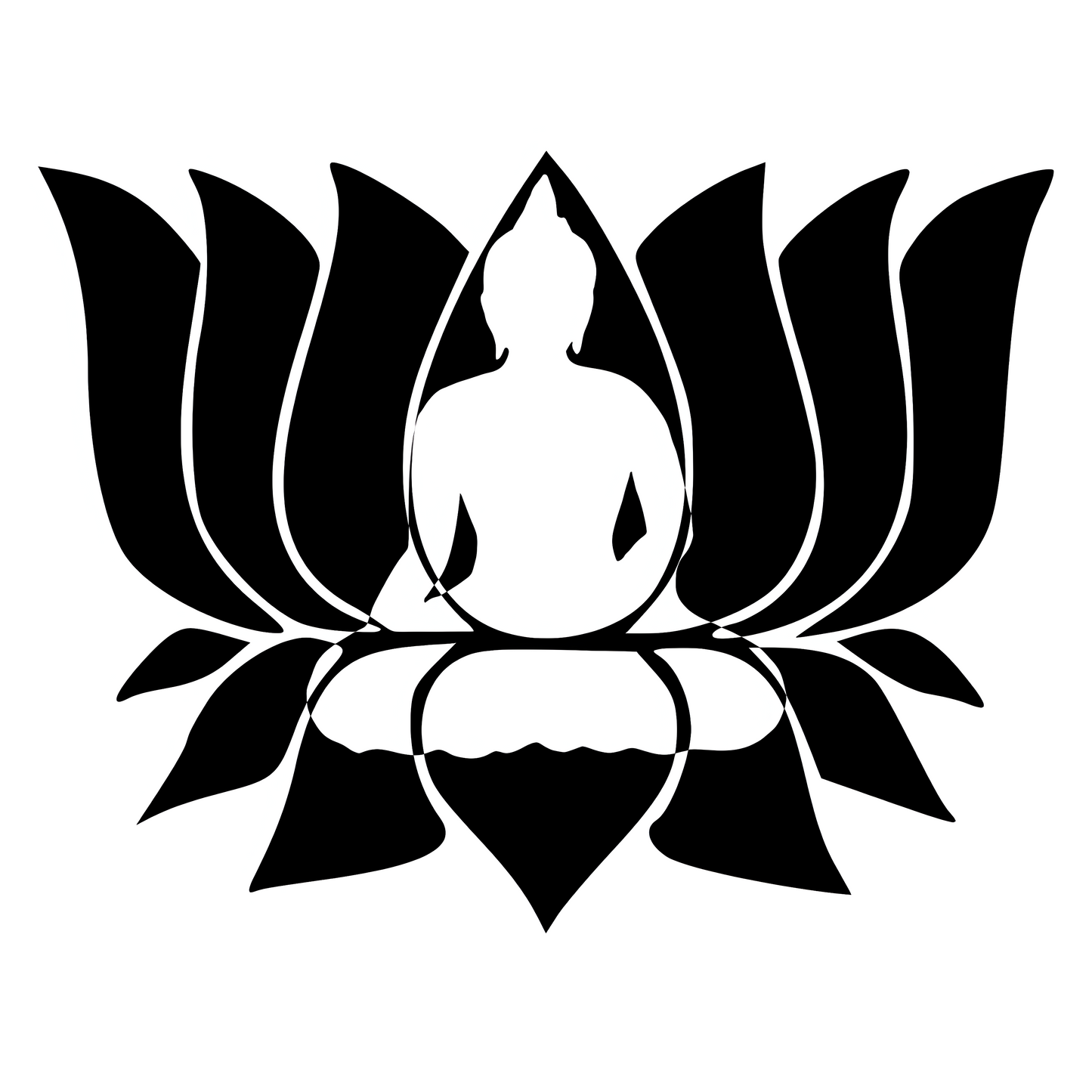 Buddha Lotus Negative Space