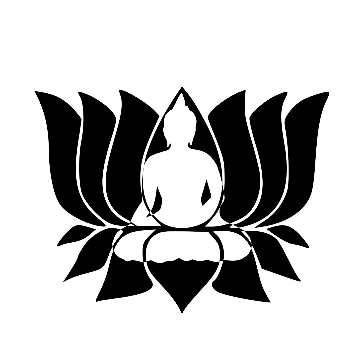 Buddha Lotus Negative Space