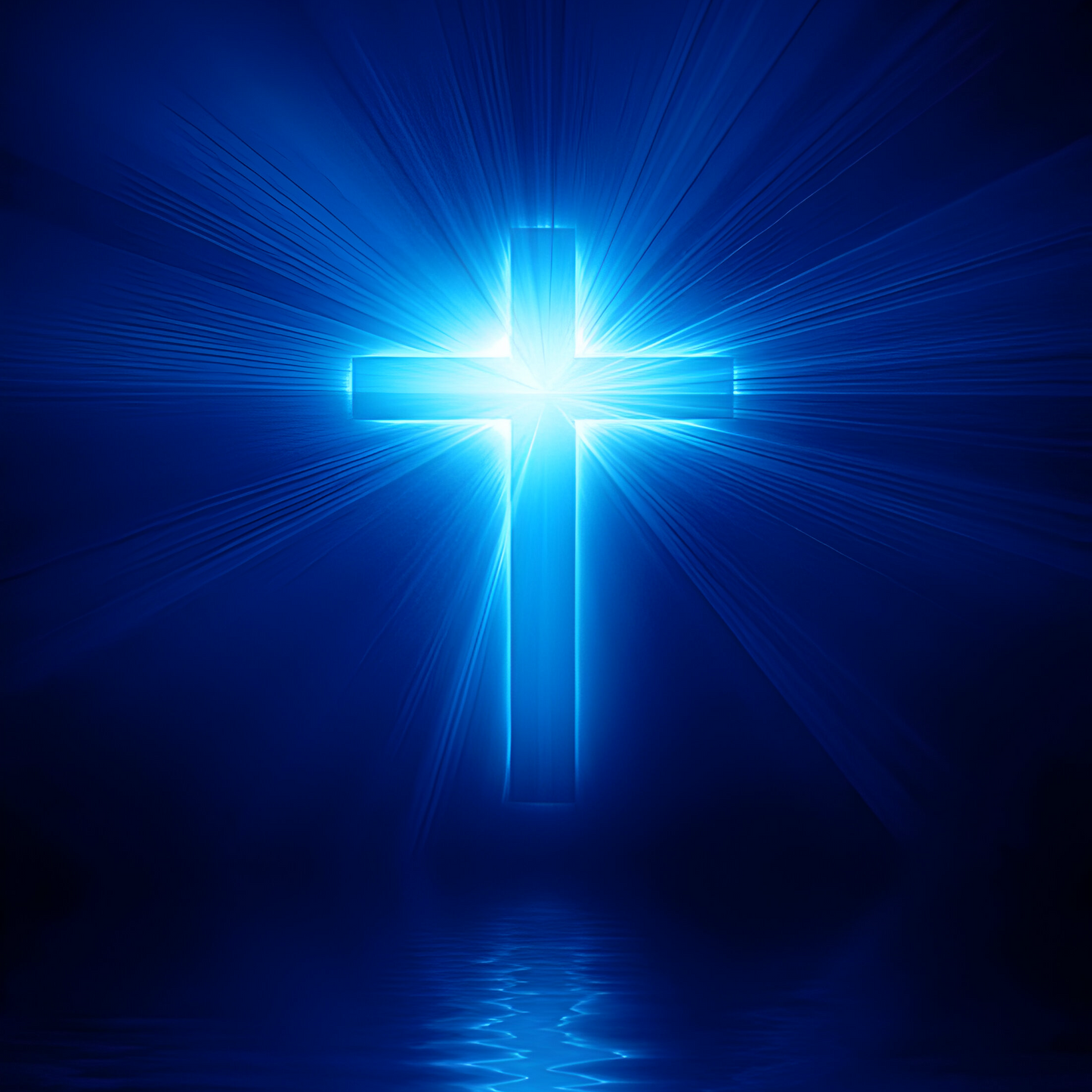 Bright Blue Shining Cross